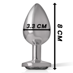INTENSO - TAPÓN ANAL DE METAL DE ALUMINIO CON CRISTAL NEGRO TALLA M