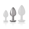 INTENSO - TAPÓN ANAL DE METAL DE ALUMINIO CON CRISTAL NEGRO TALLA M