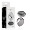 INTENSO - TAPÓN ANAL DE METAL DE ALUMINIO CON CRISTAL NEGRO TALLA M