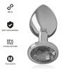 INTENSO - TAPÓN ANAL DE METAL DE ALUMINIO CON CRISTAL NEGRO TALLA M
