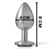 INTENSO - TAPÓN ANAL DE METAL DE ALUMINIO CON CRISTAL NEGRO TALLA L