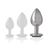 INTENSO - TAPÓN ANAL DE METAL DE ALUMINIO CON CRISTAL NEGRO TALLA L