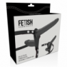 ARNÉS DE SUMISIÓN FETICHE - VIBRADOR NEGRO DE DOBLE PENETRACIÓN
