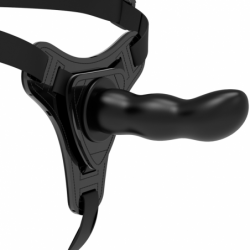 Arnés de sumisión fetichista - Silicona negra para el punto G, 16 cm
