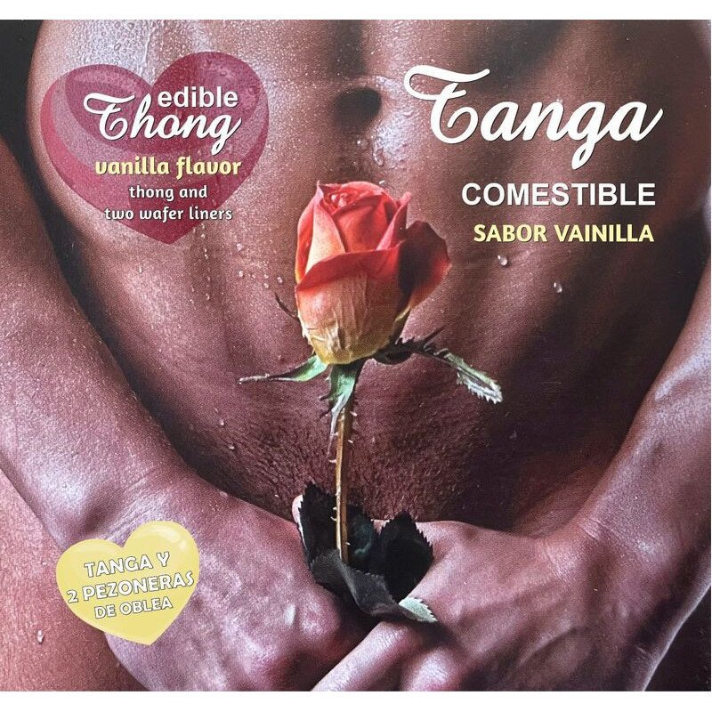 HOTFLOWERS - TANGA + 2 PEZONES OBLEA VAINILLA HOMBRE /es/pt/en/fr/it/