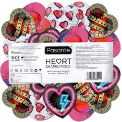 PASANTE - PRESERVATIVOS BOLSA ROJA EN FORMA DE CORAZÓN 144 UNIDADES