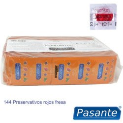 PASANTE - PRESERVATIVOS SABOR FRESA, BOLSA DE 144 UNIDADES