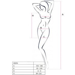 PASSION - BS096 BODY STOCKING NEGRO TALLA ÚNICA