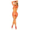 LEG AVENUE - MINI VESTIDO EN RED MANGA LARGA TALLA UNICA - ROJO