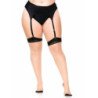 LEG AVENUE - MEDIAS ALTAS DE LYCRA TRANSPARENTE DE 2 TONOS CON COSTURA TRASERA Y TACÓN CUBANO
