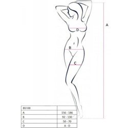 PASSION - BS100 BODYSTOCKING ROJO TALLA UNICA