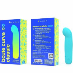 B SWISH - VIBRADOR RECARGABLE CLÁSICO INFINITO DE CURVA BCUTE DE SILICONA AZUL