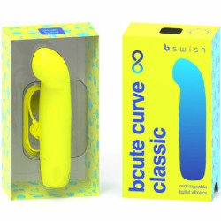 B SWISH - VIBRADOR DE SILICONA RECARGABLE CLÁSICO INFINITO BCUTE CURVE AMARILLO