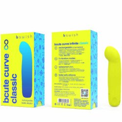 B SWISH - VIBRADOR DE SILICONA RECARGABLE CLÁSICO INFINITO BCUTE CURVE AMARILLO