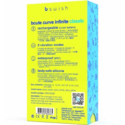 B SWISH - VIBRADOR DE SILICONA RECARGABLE CLÁSICO INFINITO BCUTE CURVE AMARILLO