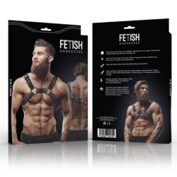 ACTITUD SUMISA Y FETICHE - ARNÉS DE PECHO AJUSTABLE DE CUERO ECOLÓGICO PARA HOMBRE