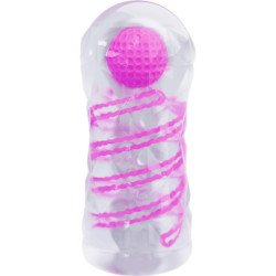 PRETTY LOVE - MASTURBADOR MASCULINO DE FANTASÍA CON ESPIRAL INTERNA Y BOLAS TRANSPARENTES