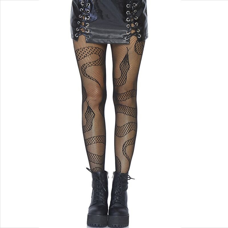 LEG AVENUE - MEDIAS DE RED CON SERPIENTES NEGRAS