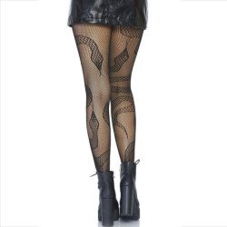 LEG AVENUE - MEDIAS DE RED CON SERPIENTES NEGRAS