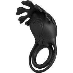 PRETTY LOVE - ANILLO VIBRADOR RUBEN 7 VIBRACIONES SILICONA NEGRA