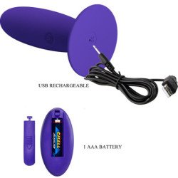 PRETTY LOVE - VIBRADOR ANAL YOUTH PLUG CON CONTROL REMOTO VIOLET