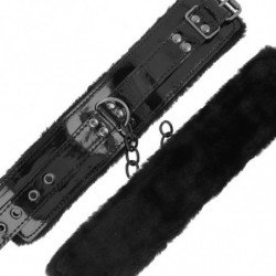 OSCURIDAD - ESPOSAS DE TOBILLO AJUSTABLES DE CUERO NEGRO CON CANDADO
