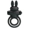 PRETTY LOVE - VIBRADOR III ANILLO DE CONEJO PARA PENE NEGRO