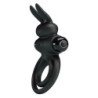 PRETTY LOVE - VIBRADOR III ANILLO DE CONEJO PARA PENE NEGRO