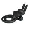 PRETTY LOVE - VIBRADOR III ANILLO DE CONEJO PARA PENE NEGRO