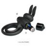 PRETTY LOVE - VIBRADOR III ANILLO DE CONEJO PARA PENE NEGRO