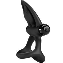 PRETTY LOVE - ANILLO VIBRATORIO 10 VIBRACIONES SILICONA NEGRA