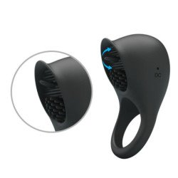 PRETTY LOVE - ANILLO VIBRATORIO PARA EL PENE CON LENGUA NEGRA