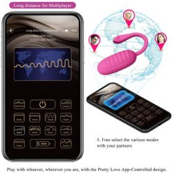 PRETTY LOVE - HUEVO VIBRATORIO RECARGABLE CATALINA PINK APLICACIÓN GRATUITA
