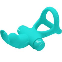 PRETTY LOVE - ANILLO VIBRADOR DE CONEJO VERDE CON FORMA DE HIGOS