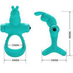 PRETTY LOVE - ANILLO VIBRADOR DE CONEJO VERDE CON FORMA DE HIGOS