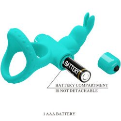 PRETTY LOVE - ANILLO VIBRADOR DE CONEJO VERDE CON FORMA DE HIGOS