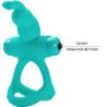 PRETTY LOVE - ANILLO VIBRADOR DE CONEJO VERDE CON FORMA DE HIGOS