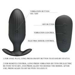 PRETTY LOVE - VIBRADOR ANAL RECARGABLE KELLY PLUG NEGRO