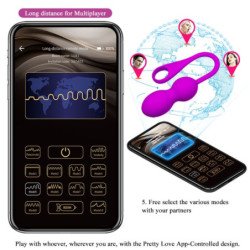 BOLAS VIBRATORIAS RECARGABLES ELVIRA DE AMOR PRECIOSO - MORADO
