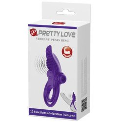 PRETTY LOVE - ANILLO VIBRATORIO MORADO PARA EL PENE