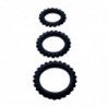BAILE - TITAN SET 3 PIEZAS ANILLO PARA PENE NEGRO 2.8 + 2.4 + 1.9 CM