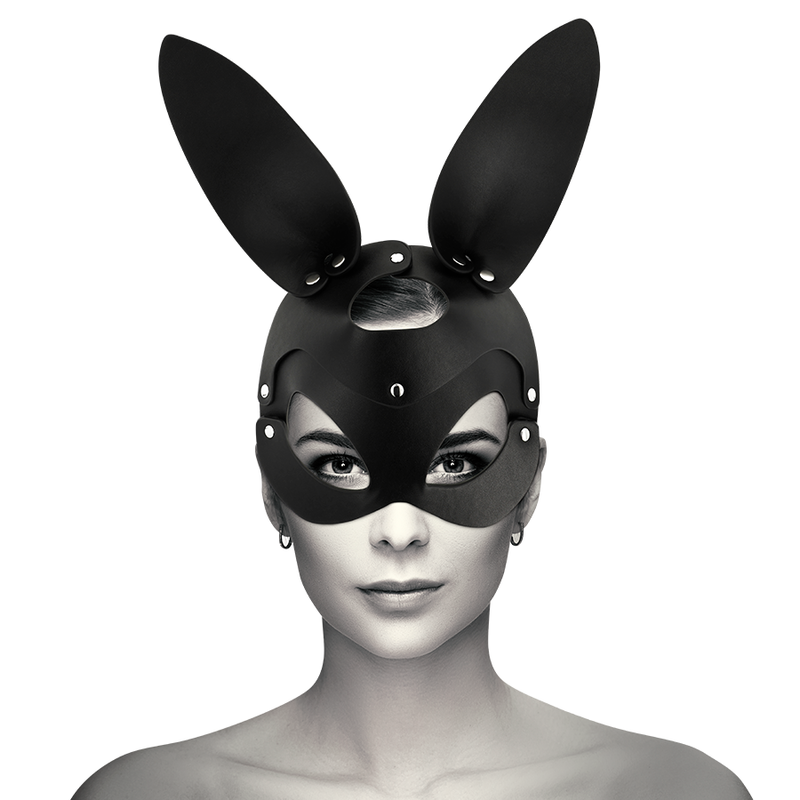 COQUETTE CHIC DESIRE - MÁSCARA DE CUERO VEGANO CON OREJAS DE CONEJO