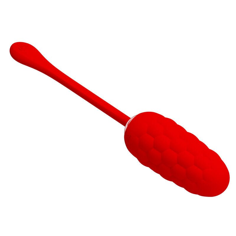 PRETTY LOVE - HUEVO VIBRATORIO CON TEXTURA MARINA ROJA RECARGABLE