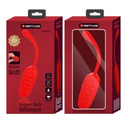 PRETTY LOVE - HUEVO VIBRATORIO CON TEXTURA MARINA ROJA RECARGABLE