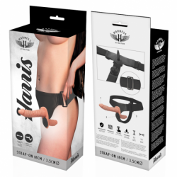 ARNÉS DE ATRACCIÓN - HARRIS DOBLE PENETRACIÓN CON VIBRACIÓN 18 CM -O- 3,5 CM