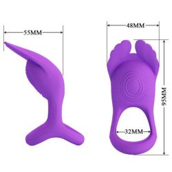 PRETTY LOVE - ANILLO PARA PENE VIBRANTE SILAS 7 VIBRACIONES SILICONA MORADA