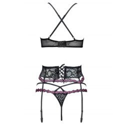 LIVCO CORSETTI FASHION - SNEHANA LC 90443 SUJETADOR + LIGUERO + BRAGUITA NEGRA