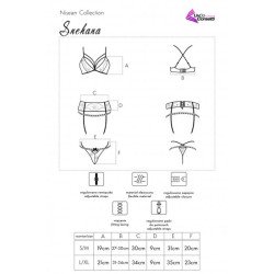 LIVCO CORSETTI FASHION - SNEHANA LC 90443 SUJETADOR + LIGUERO + PANTY NEGRO L/XL