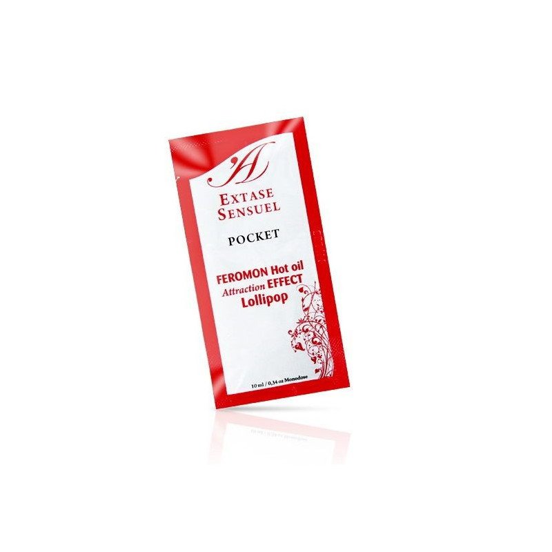 EXTASE SENSUAL - ACEITE DE MASAJE CON FEROMONAS DE EFECTO CALOR EN FORMA DE PIRULETA 10 ML