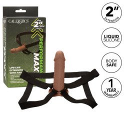 CALEXOTICS - EXTENSIÓN DE ALTO RENDIMIENTO CON ARNESS, COLOR MORENA
